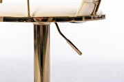 Cream velvet swivel bar stools with golden leg set of 2 by La Spezia additional picture 11