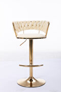 Cream velvet swivel bar stools with golden leg set of 2 by La Spezia additional picture 5