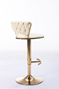 Cream velvet swivel bar stools with golden leg set of 2 by La Spezia additional picture 7