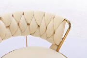 Cream velvet swivel bar stools with golden leg set of 2 by La Spezia additional picture 8