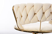 Cream velvet swivel bar stools with golden leg set of 2 by La Spezia additional picture 9