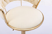 Cream velvet swivel bar stools with golden leg set of 2 by La Spezia additional picture 10