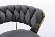 Gray velvet swivel bar stools with golden leg set of 2 by La Spezia additional picture 5