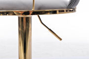 Gray velvet swivel bar stools with golden leg set of 2 by La Spezia additional picture 10