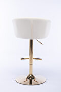 Ivory velvet set of 2 bar stools with golden chrome footrest and swivel lift base by La Spezia additional picture 11