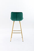 Green velvet fabric bar stools with golden chrome footrest/ set of 2 by La Spezia additional picture 8