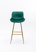 Green velvet fabric bar stools with golden chrome footrest/ set of 2 by La Spezia additional picture 10