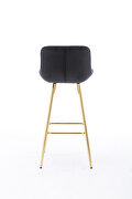 Black velvet fabric bar stools with golden chrome footrest/ set of 2 by La Spezia additional picture 9