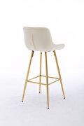 Cream velvet fabric bar stools with golden chrome footrest/ set of 2 by La Spezia additional picture 6