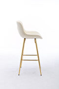Cream velvet fabric bar stools with golden chrome footrest/ set of 2 by La Spezia additional picture 7