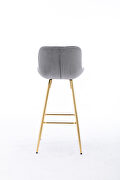 Gray velvet fabric bar stools with golden chrome footrest/ set of 2 by La Spezia additional picture 6