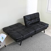 Black pu convertible memory foam modern folding sleeper sofa by La Spezia additional picture 2