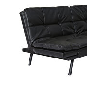 Black pu convertible memory foam modern folding sleeper sofa by La Spezia additional picture 11