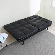 Black pu convertible memory foam modern folding sleeper sofa by La Spezia additional picture 3