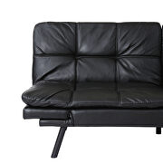 Black pu convertible memory foam modern folding sleeper sofa by La Spezia additional picture 7