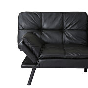 Black pu convertible memory foam modern folding sleeper sofa by La Spezia additional picture 8