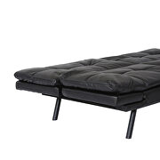 Black pu convertible memory foam modern folding sleeper sofa by La Spezia additional picture 9