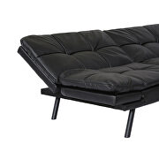Black pu convertible memory foam modern folding sleeper sofa by La Spezia additional picture 10