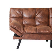 Brown pu convertible memory foam modern folding sleeper sofa by La Spezia additional picture 11