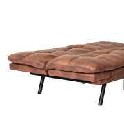 Brown pu convertible memory foam modern folding sleeper sofa by La Spezia additional picture 12