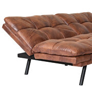 Brown pu convertible memory foam modern folding sleeper sofa by La Spezia additional picture 13