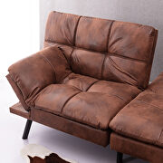 Brown pu convertible memory foam modern folding sleeper sofa by La Spezia additional picture 17