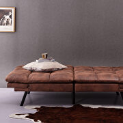 Brown pu convertible memory foam modern folding sleeper sofa by La Spezia additional picture 5