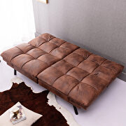 Brown pu convertible memory foam modern folding sleeper sofa by La Spezia additional picture 6