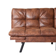 Brown pu convertible memory foam modern folding sleeper sofa by La Spezia additional picture 10