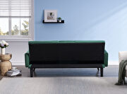 Green velvet nailhead trim sofa with two cup holders by La Spezia additional picture 3