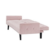 Pink velvet nailhead trim sofa with two cup holders by La Spezia additional picture 7