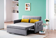 Gray velvet fabric upholstery sofa pull out bed by La Spezia additional picture 3