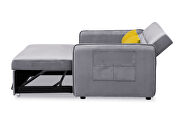 Gray velvet fabric upholstery sofa pull out bed by La Spezia additional picture 4
