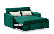Green velvet fabric upholstery sofa pull out bed by La Spezia additional picture 11