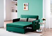 Green velvet fabric upholstery sofa pull out bed by La Spezia additional picture 5