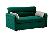 Green velvet fabric upholstery sofa pull out bed by La Spezia additional picture 10