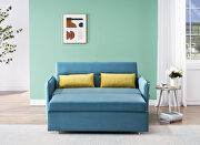 Teal velvet fabric upholstery sofa pull out bed by La Spezia additional picture 2