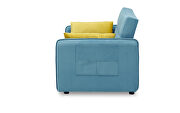Teal velvet fabric upholstery sofa pull out bed by La Spezia additional picture 5