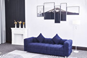 Blue fleece fabric comfortable sofa by La Spezia additional picture 5