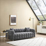 Gray grain fabric fleece comfortable sofa by La Spezia additional picture 7
