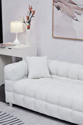 White fleece fabric comfortable sofa by La Spezia additional picture 6