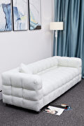 White fleece fabric comfortable sofa by La Spezia additional picture 8