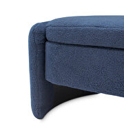 Blue teddy fabric footstool with storage function by La Spezia additional picture 2
