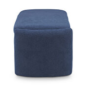 Blue teddy fabric footstool with storage function by La Spezia additional picture 4