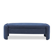 Blue teddy fabric footstool with storage function by La Spezia additional picture 5