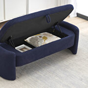 Blue teddy fabric footstool with storage function by La Spezia additional picture 7