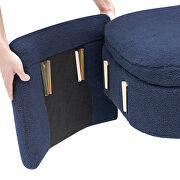 Blue teddy fabric footstool with storage function by La Spezia additional picture 8
