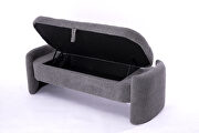 Gray teddy fabric footstool with storage function by La Spezia additional picture 11