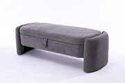 Gray teddy fabric footstool with storage function by La Spezia additional picture 3