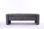Gray teddy fabric footstool with storage function by La Spezia additional picture 5